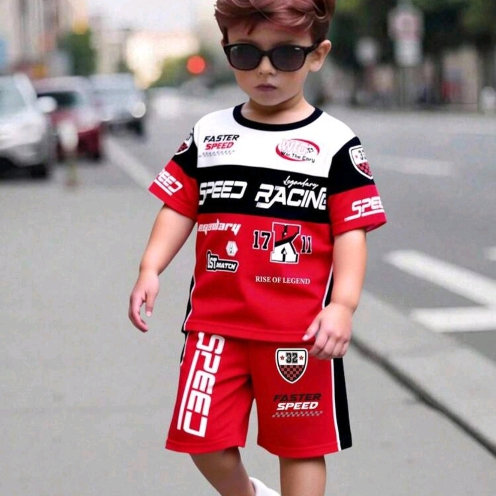 Speedo Red Racing Short Sleeve Tee for Kids
